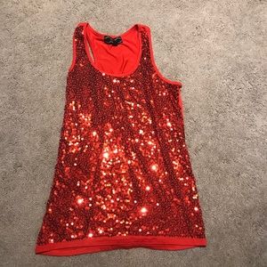 Sequence red tank top